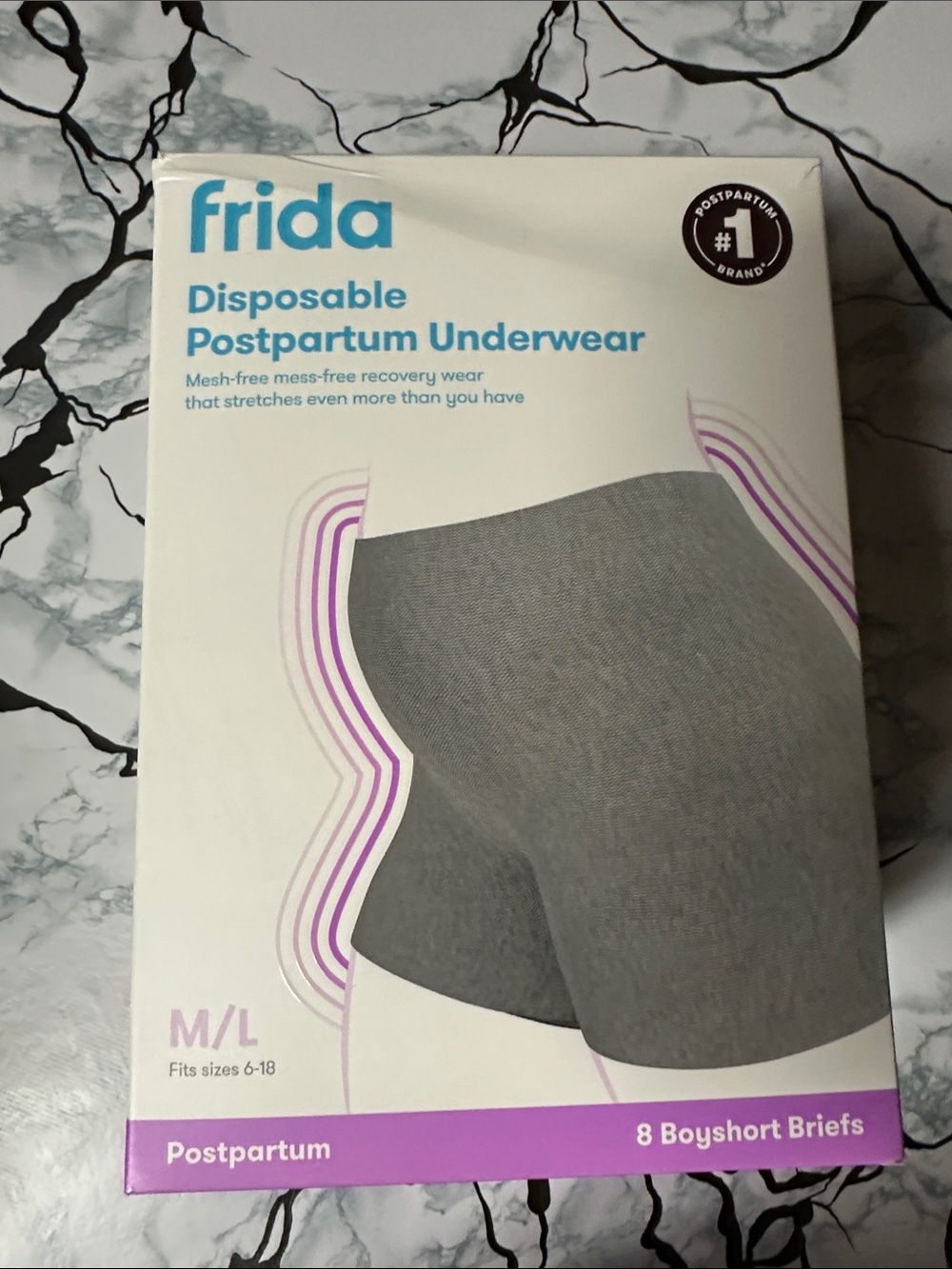6 Disposable Postpartum Underwear - Gray (M/L)